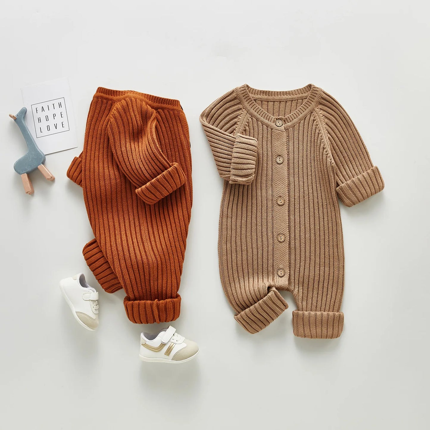 Knitted baby romper BASIC