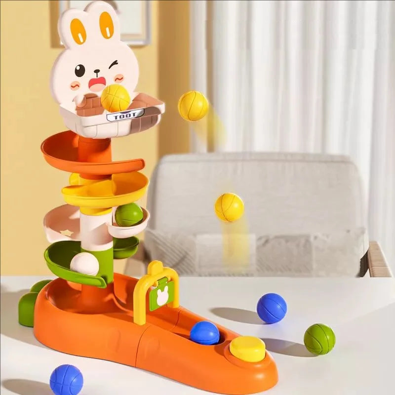 Montessori Baby Toys Rolling Ball Pile Tower Finger Skill Training Educational Development Games BabyRotating Stacking Tower Toy