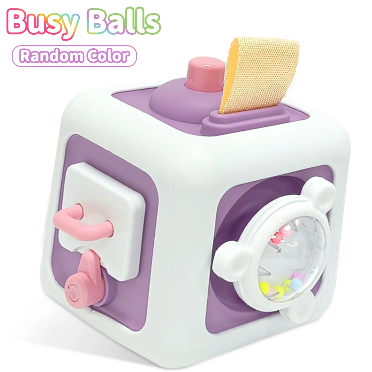 6 in 1 Montessori Activity Cube Baby Toys Sensory Busy Board Travel Toy Educational Learning Basic Life Skills Toys for Toddler