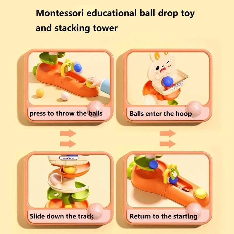 Montessori Baby Toys Rolling Ball Pile Tower Finger Skill Training Educational Development Games BabyRotating Stacking Tower Toy