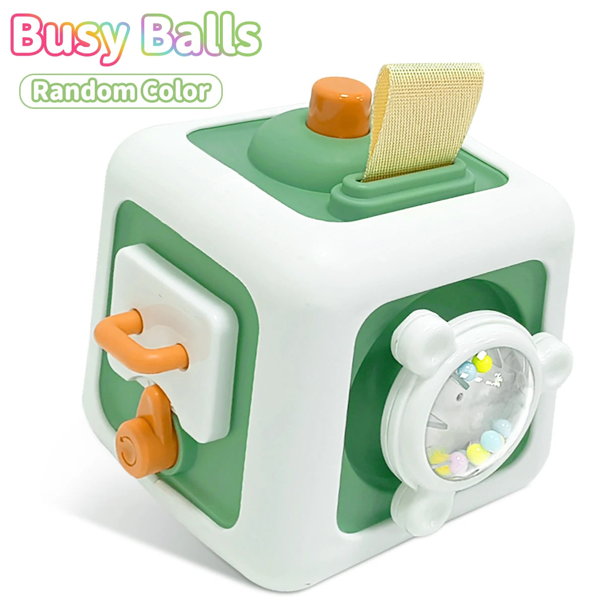 6 in 1 Montessori Activity Cube Baby Toys Sensory Busy Board Travel Toy Educational Learning Basic Life Skills Toys for Toddler