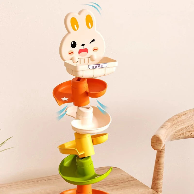 Montessori Baby Toys Rolling Ball Pile Tower Finger Skill Training Educational Development Games BabyRotating Stacking Tower Toy